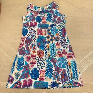 Aryeh Colorful Abstract Midi Dress Vacation Cruise